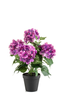 Emerald Kunstplant Hortensia in pot 40cm fuchsia
