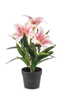 Emerald Kunstplant Lelie in pot roze 33cm