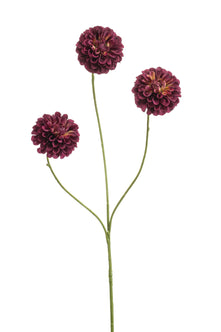 Emerald Kunstbloem Dahlia pompom mini 68cm bordeaux