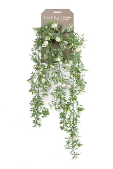 Emerald Kunst Hangplant Rose Mini wit 75cm