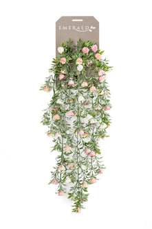 Emerald Kunst Hangplant Rose Mini wit/roze 75cm