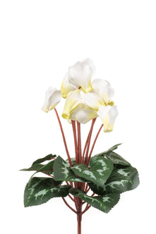 Emerald Kunstplant Cyclamen wit/groen 30cm