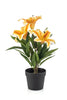 Emerald Kunstplant Lelie in pot geel 33cm