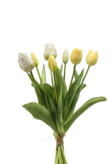 Emerald Kunstbloem Tulp Bundel 40cm Wit/geel